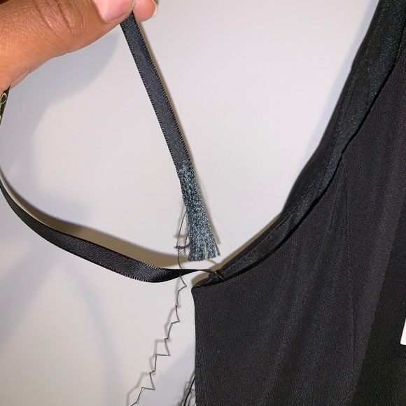 Black Halter Sleeveless Asymmetrical Draped Dress - Picture 10 of 10